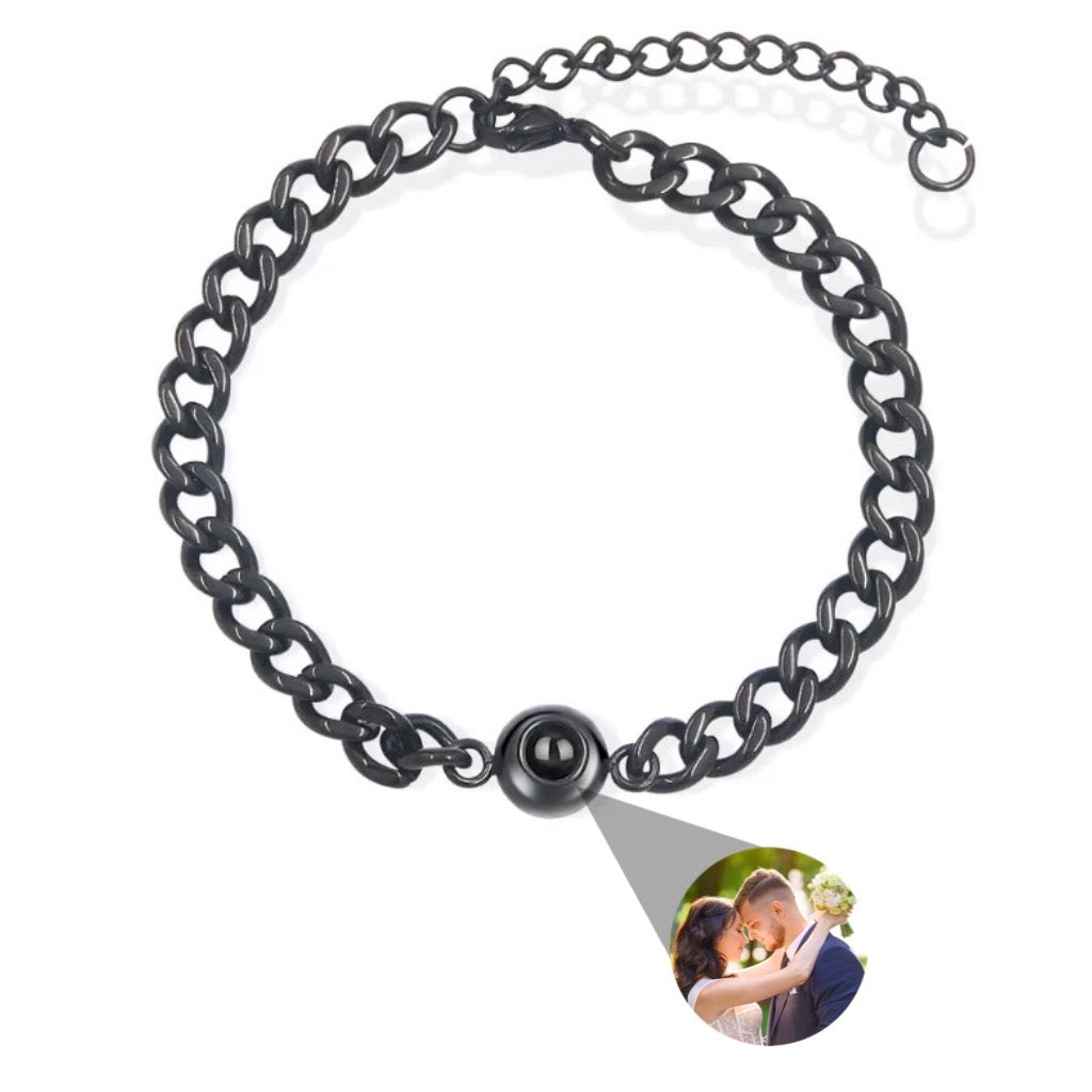 Personalized Curb Chain Photo Bracelet