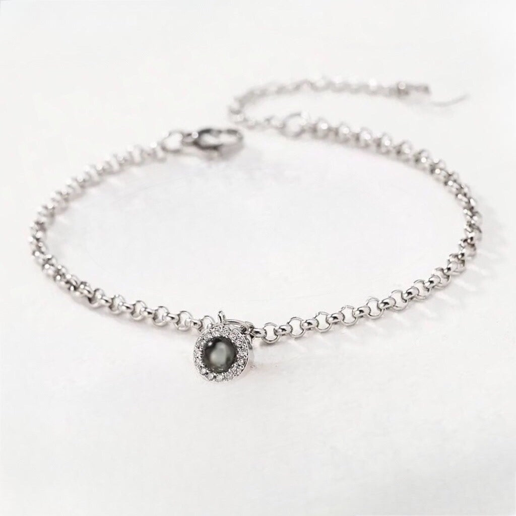 Personalized Sparkling Circle Photo Bracelet