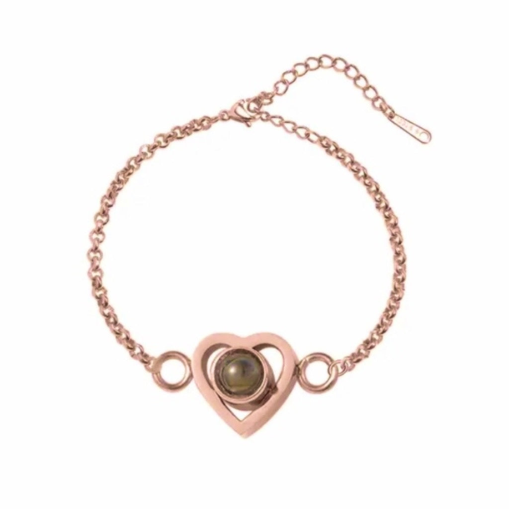 Personalized Heart Chain Photo Bracelet